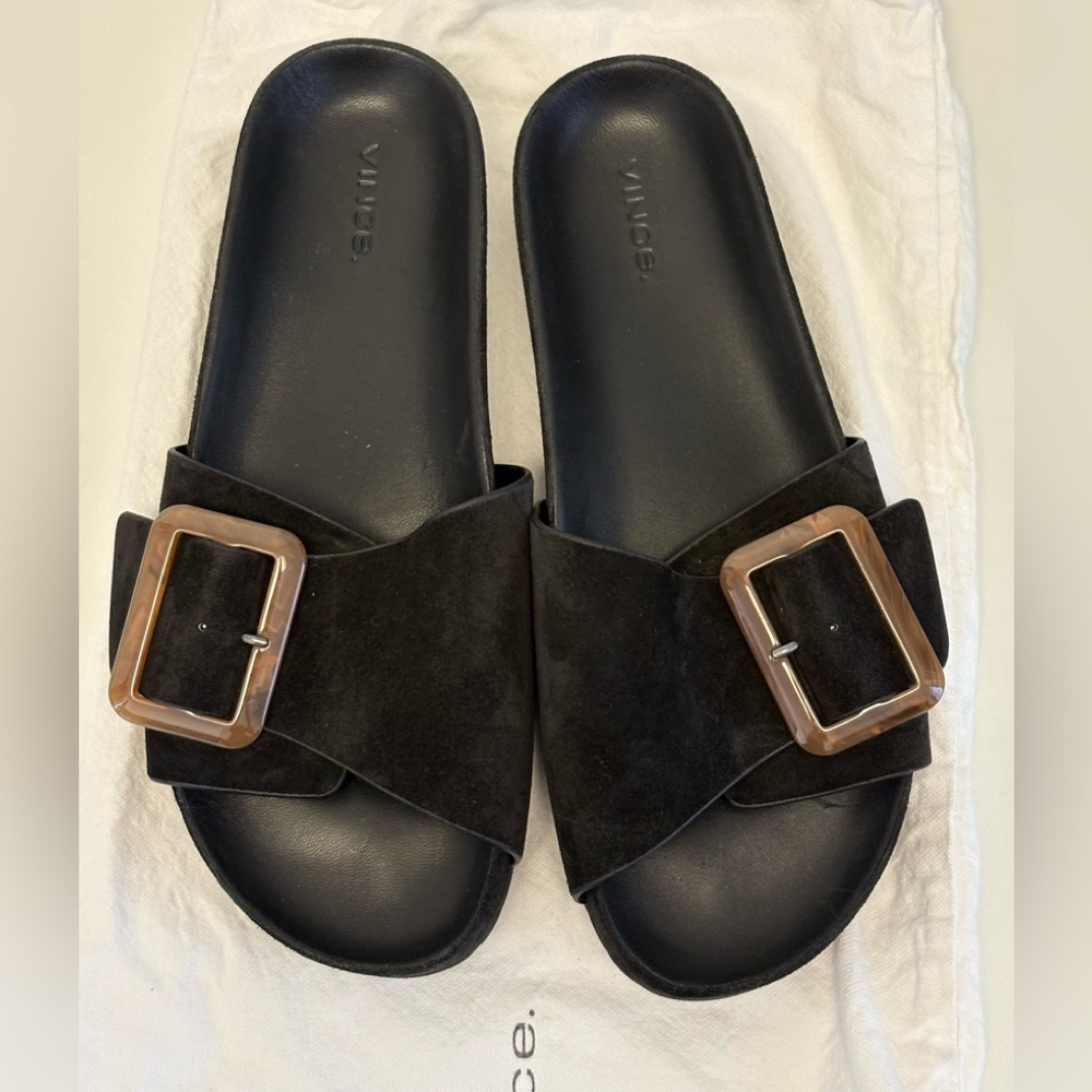 Vince Black Suede Grant Sandals NWOT/UNWORN. Size 9/9.5 - Picture 3 of 12